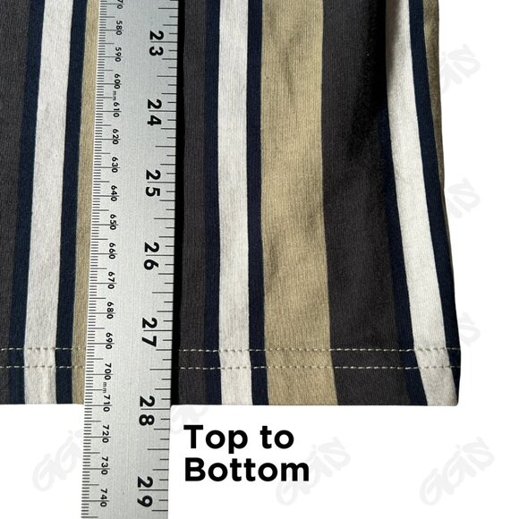 Pac Cares Men Shirt Long Sleeve Stripe Tan Gray Blue Size L - Picture 9 of 9